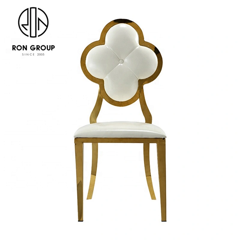 Commercial Lightweight Gold Dining Chairs Stainless Steel
