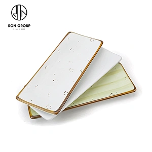 Wholesale Restaurant Boat Shape Sushi Plate Ceramic White Dinner Plate
