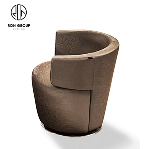 Nordic Furniture Style Stainless Steel Turntable Leather Modern Dining Chair