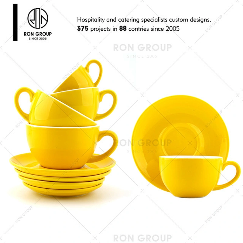 Wholesale Yellow Coffee Cup And Saucer Set