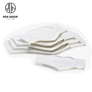 Ceramic Dinner Custom Made Double Flat Heart Shape Plate For Restaurant
