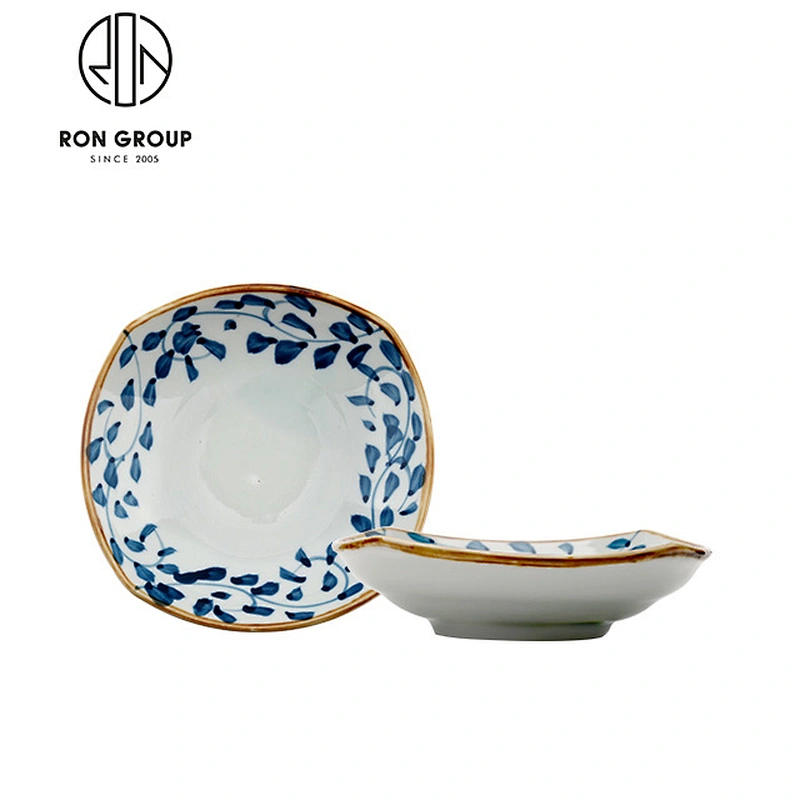 Wholesale 9 Inch Restaurant Dinner Japanese Plates With Four Stand