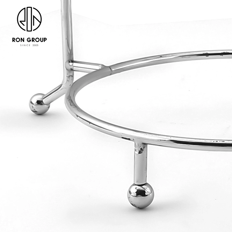 Classic Metal Round Double Layer Tray Plate Food Cake And Fruit Plate