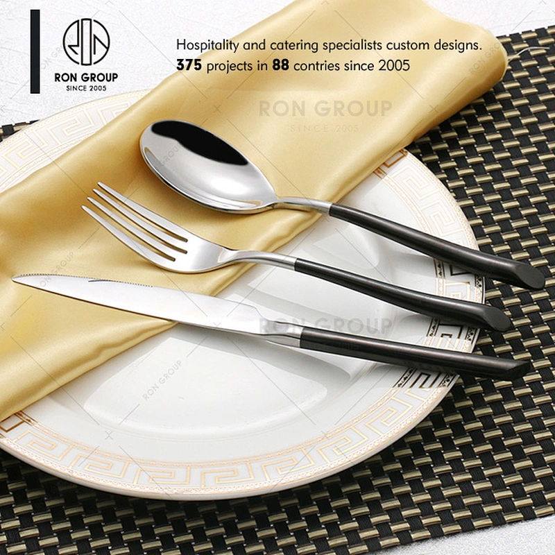 Restaurant Stainless Steel Black Handle Knife And Fork