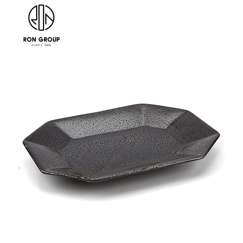 Wholesale matte black restaurant square plate