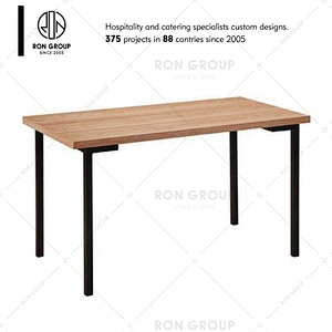 Wholesale Restaurant Wooden Dining Table With Metal Frame