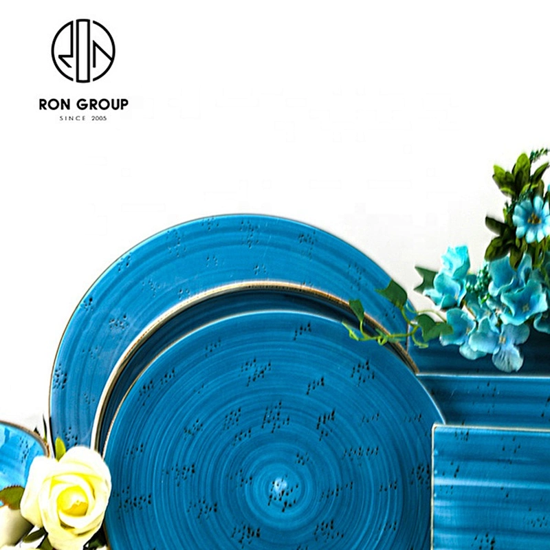 Wholesale Customized Portable Ocean Blue Restaurant Dinnerware