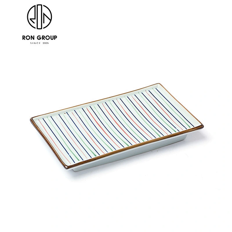 Melamine ceramic leaf-shaped plate for restaurant