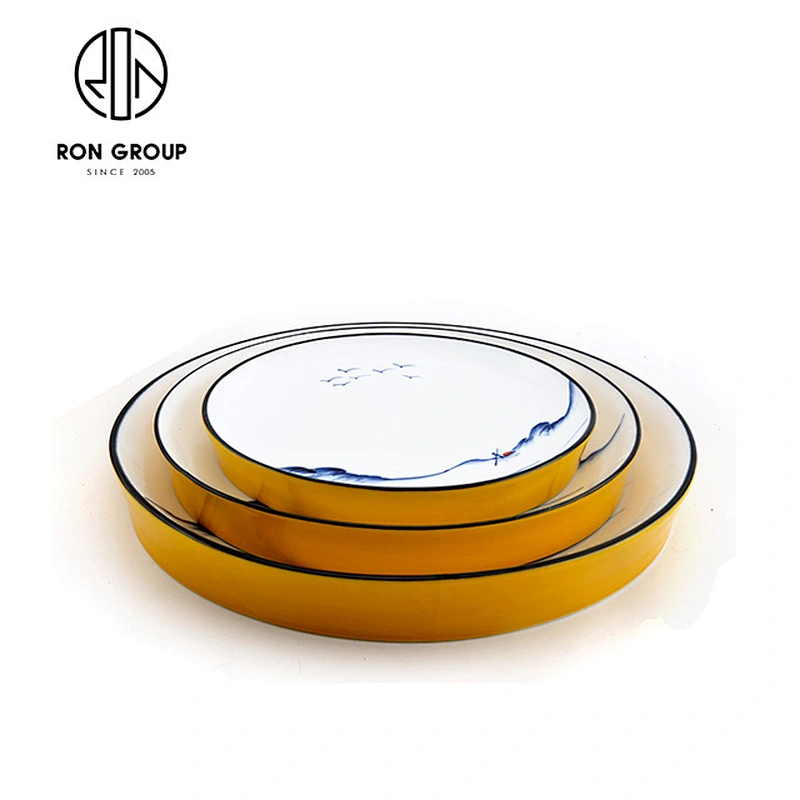 Dinnerware  supplier  porcelain  round dishes plates  set for restaurant