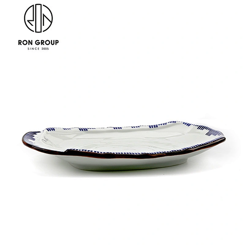 Restaurant Porcelain Wave Shape Porcelain 10 Inch Soup Bowls