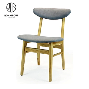 French Style Low Back Wooden Upholstered Dining Chairs For Restaurants