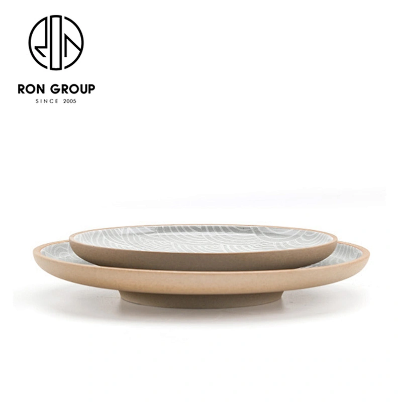 Fish Pattern Restaurant Customized Custom Ceramic Shallow Bowl