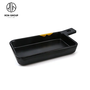 Wholesale Custom Logo Restaurant Black Japanese Melamine Plates Dinner Set