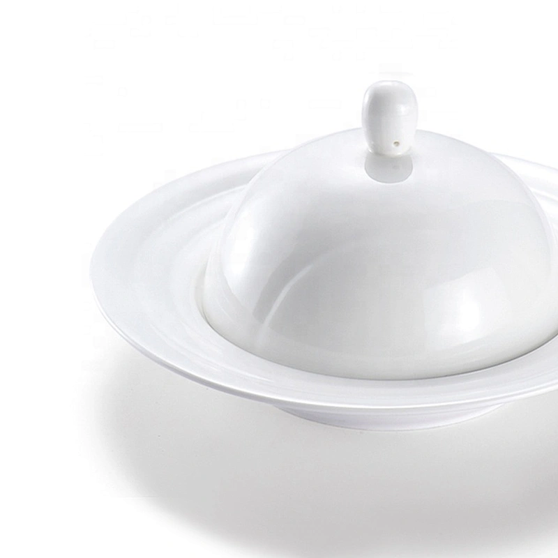 2020 New Coming Restaurant 9'' Ceramic White Soup Bowl Bottom Chassis