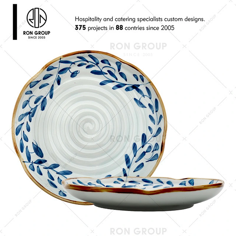 Japanese Style Sushi Ceramic Plate For Restaurant