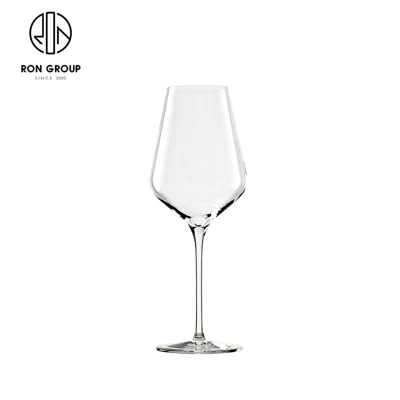 Custom Printed 405ML Transparent Crystal Glassware Wine Glasses For Wedding