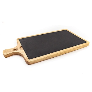Hot Sale Restaurant Custom Logo Rectangle Steak Cutting Wooden Stone Board
