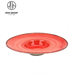 Orange Ceramic Oval Shape Restaurant Dinner Plates