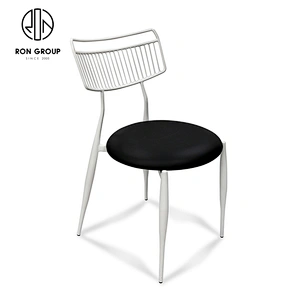 Modern Nordic Leisure Steel Frame Backrest Dining Chair For Coffee Shop