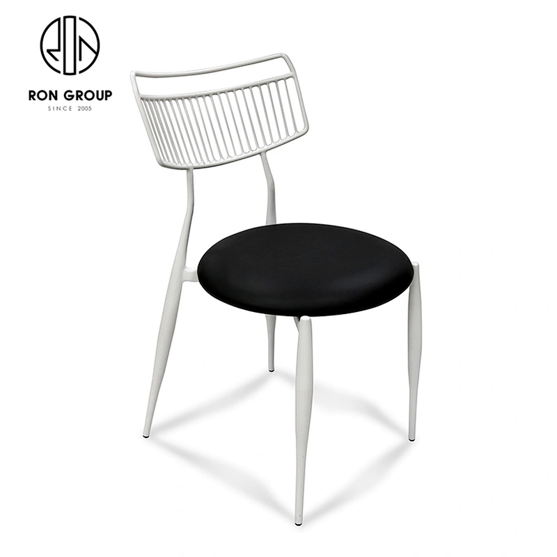 Modern Nordic Leisure Steel Frame Backrest Dining Chair For Coffee Shop