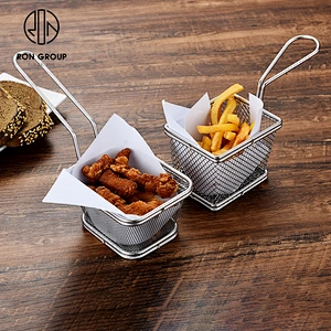 perforated strainer restaurant kitchen accessories stainless steel french fry serving holder fried basket