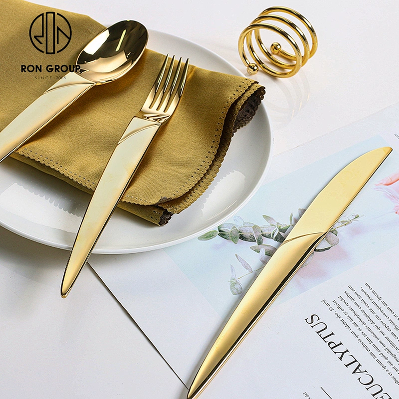 Elegant Luxury Gold Cutlery Tableware Inox For Weddings