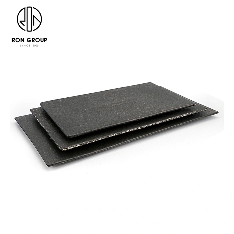 Wholesale Japanese Style Restaurant Tableware Ceramic Matte Black Round Plate