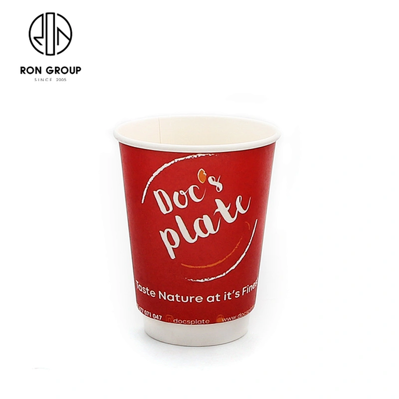 Wholesale Coffee Shop Disposable Custom Logo Coffee Double Wall Paper Cup