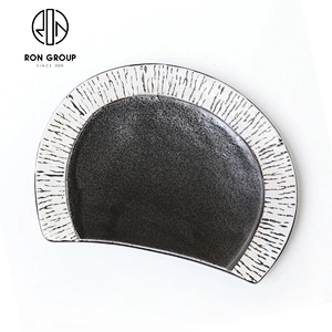 Restaurant Hotel Creative Unique Dessert Pastry 8.5'' Moon Shaped Plate