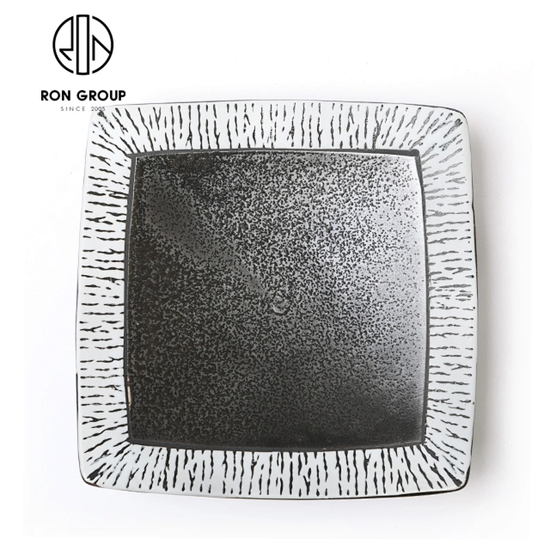 Hotel Dinnerware Safety And Health Ceramics Square High Feet Dinner Plate