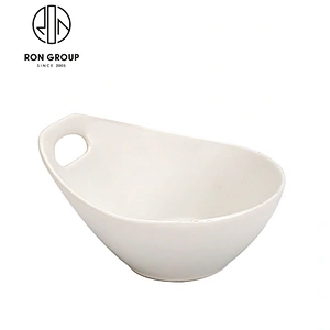 White Clean Modern Restaurant Triangle 10 Inch Soup Plate