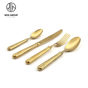 High-End Gold Restaurant 4-Piece Tableware Sets Stainless Steel Wedding Cutlery
