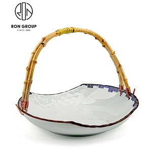 14 Inch Hot Sale Restaurant Ceramic Fish Shape Plate