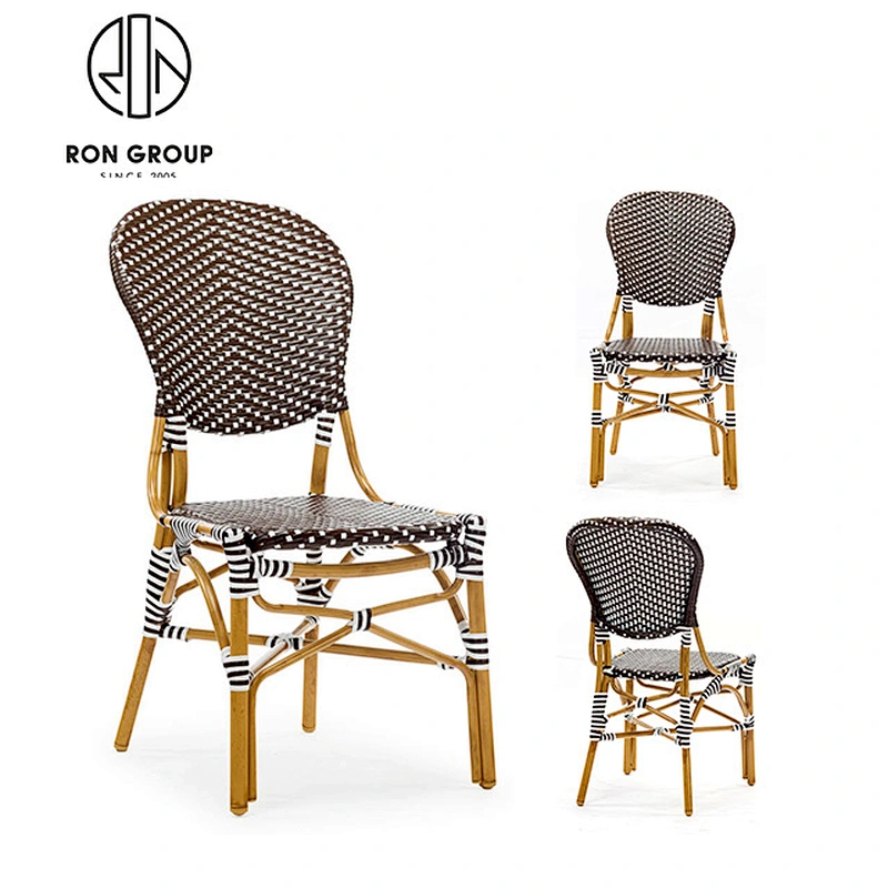 Wholesale Cafe Red Aluminum Rattan Bistro Dining Chair