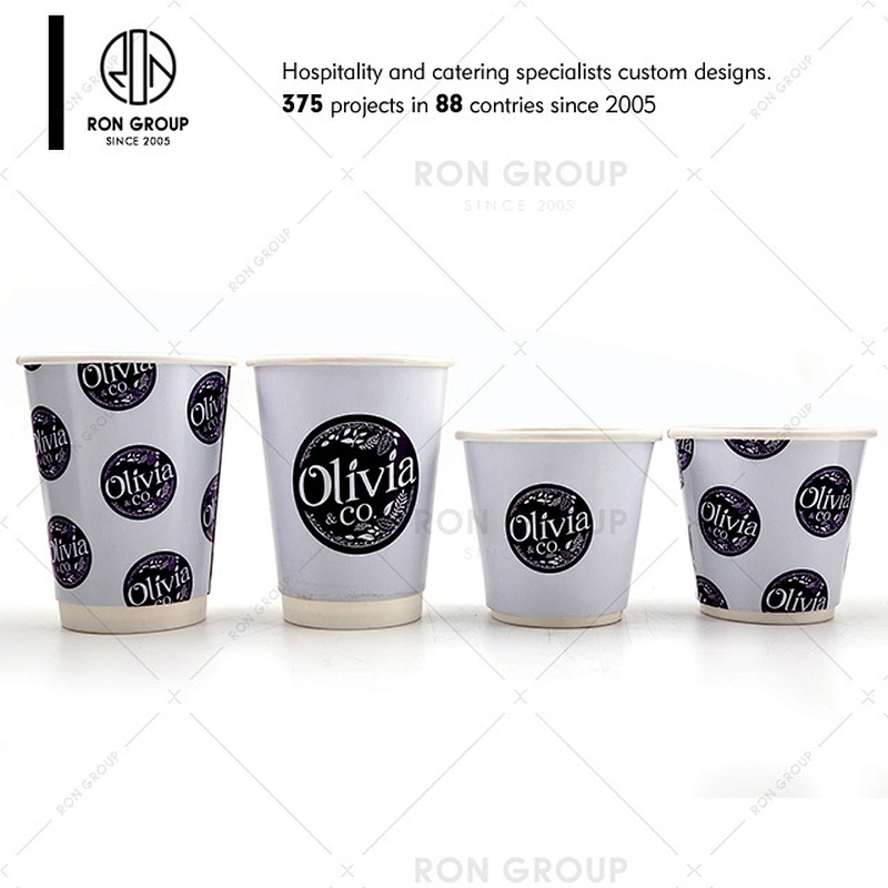 Restaurant coffee shop disposable custom printed compostable pla ice cream paper cup