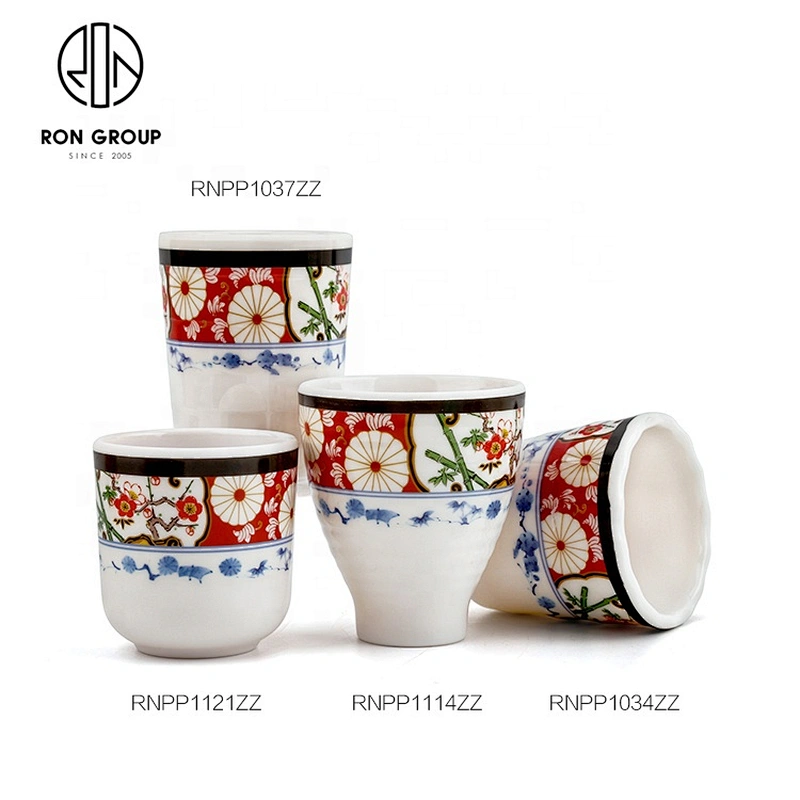 Oem Cafe Shop Ceramics China Blue Pattern Straight Cup