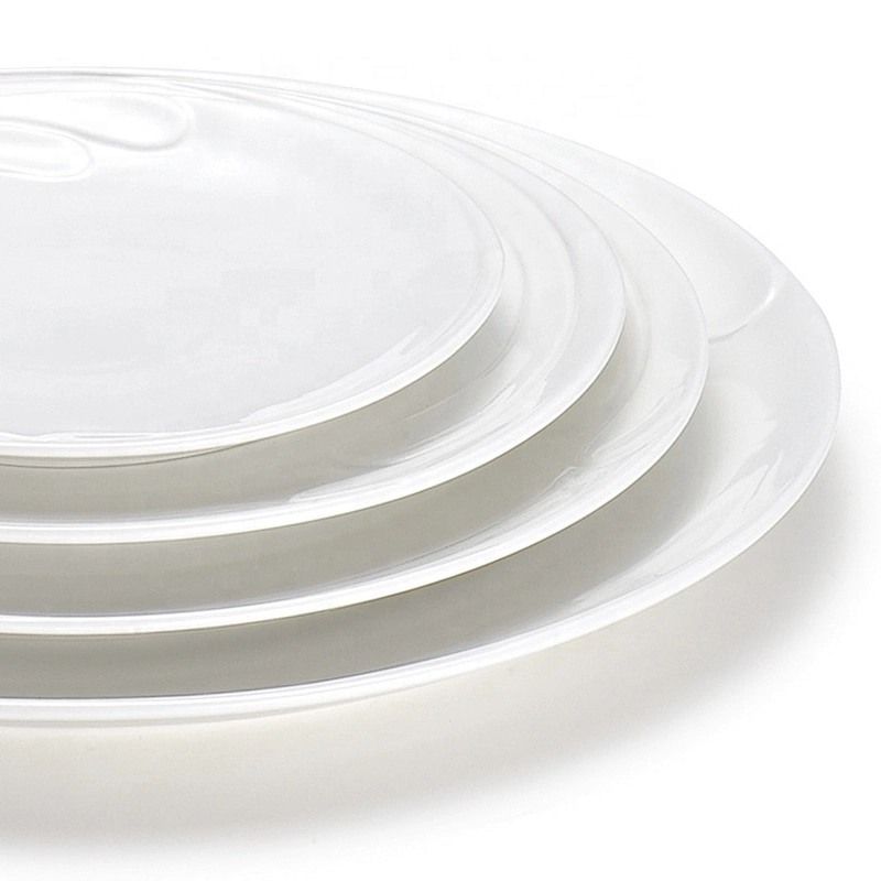 Luxury Customized White Ceramic Round Soup Plate For Restaurant
