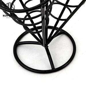 Black Spray Three Chips Durable Wire French Fry Food Display Rack
