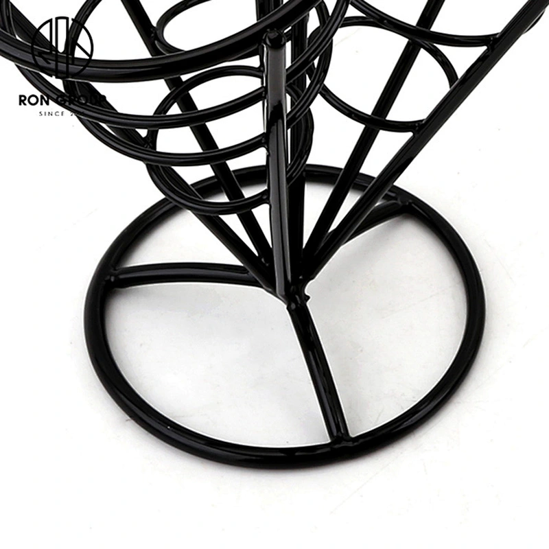 Black Spray Three Chips Durable Wire French Fry Food Display Rack