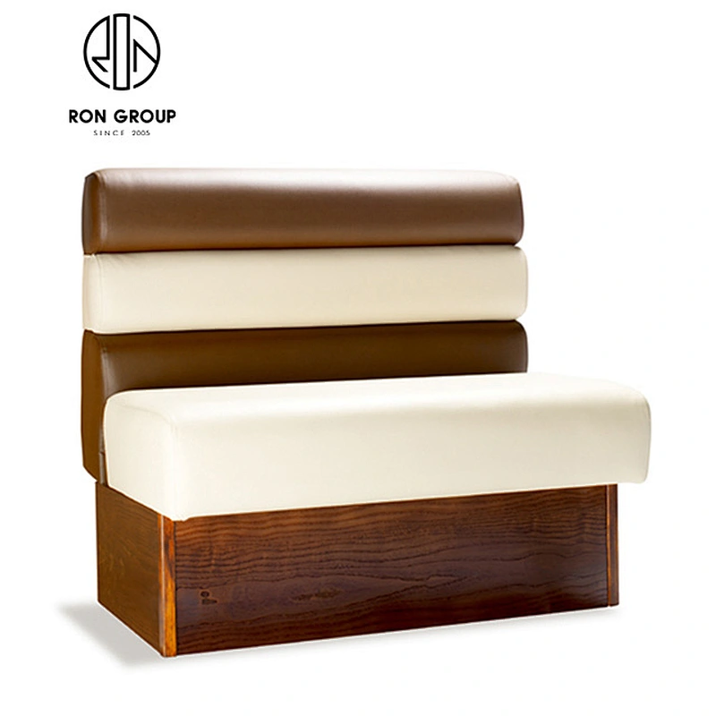 Orange Leather Restaurant Furniture Simple Sofa