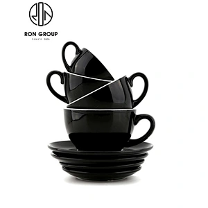 Hot Sale Customize Restaurant Coffee Shop Ceramic Coffee Cup And Plate
