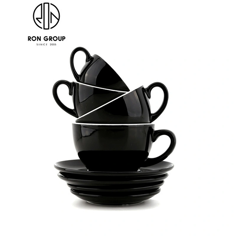 Hot Sale Customize Restaurant Coffee Shop Ceramic Coffee Cup And Plate