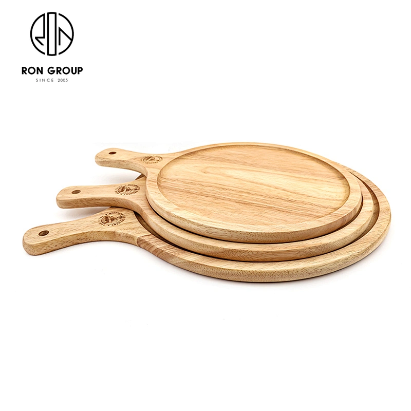 Hot Sale Hotel Restaurant Custom Logo Round Pizza Wooden Cutting Board
