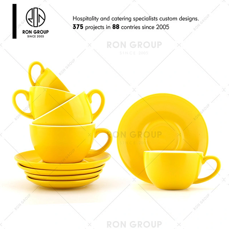 Custom Logo Orange Ceramic Coffee Cups