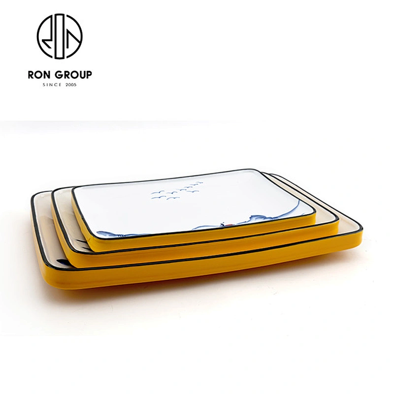 ceramic oblong  plate tray dinnerware sets for restaurant