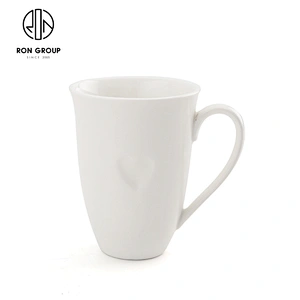 Nordic Style Peach Heart Shape Ceramic Coffee Espresso Cups With Logo