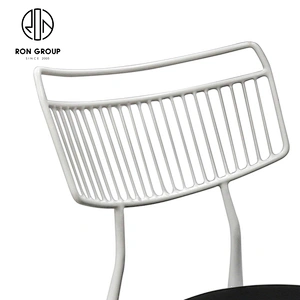 Modern Nordic Leisure Steel Frame Backrest Dining Chair For Coffee Shop