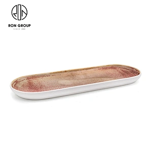 Handmade High Quality Restaurant Luxury Porcelain Ceramic Long Tray