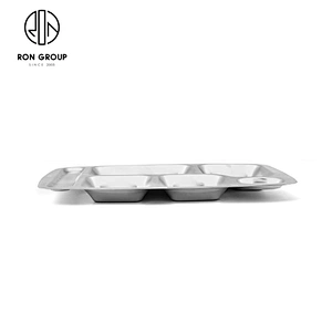Restaurant Stainless Steel Rectangular Aseptic Tray Fast Food Dish Plate