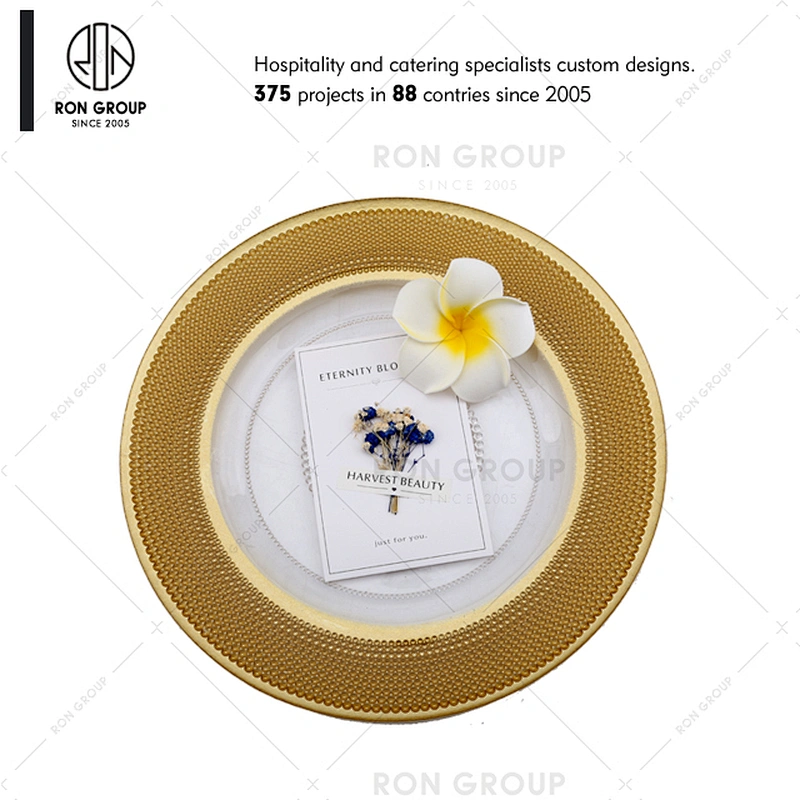 Hot Sale Wedding Colored Glass Charger Plates